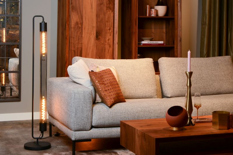 Lucide CALIXT - Stojacia lampa - 2xE27 - Čierna